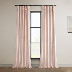 HPD Half Price Drapes Heritage pluche fluwelen gordijnen 273 cm lange kamer verduisterende gordijnen voor slaapkamer en woonkamer 100 W x 108 l, (1 paneel), lichtroze