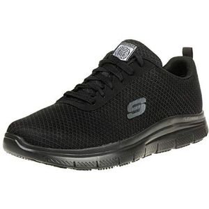 Skechers Flex Advantage 77125-blk Low-Top Sneakers voor heren, Zwarte Mesh Water Vlek Afstotend Behandeling, 39.5 EU