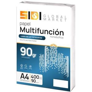 SIDI A4-papier, 90 g, printerpapier, verpakking voor school, werk of privégebruik, A4-vellen voor kopieerapparaat en multifunctioneel, extra wit, SIDI (400 uur, 90 g)