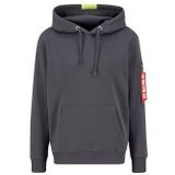 ALPHA INDUSTRIES - Red Stripe - Hoodie - Grijs - Katoen