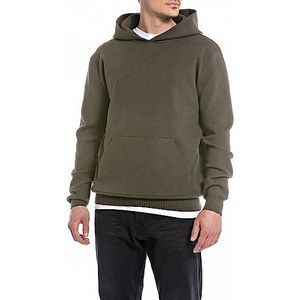 Replay Herenpullover met capuchon, relaxed fit, 212 Mud Green, L