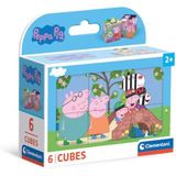 Clementoni Peppa Pig-6 stuks kinderen van 2 jaar, cartoons, puzzelkubussen, Made in Italy, meerkleurig, 40659