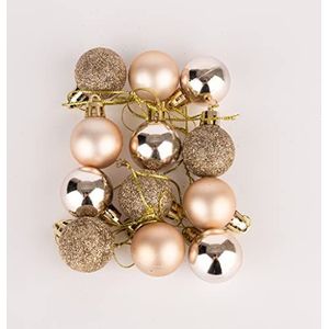 30 mm/24 stuks kerstballen onbreekbaar champagne goud, kerstboom decoraties bal ornamenten ballen kerst opknoping decoraties vakantie decor - glanzend, mat, glitter