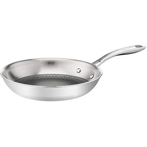 Tefal E49706 Eternal Mesh braadpan, 28 cm, met krasbestendige mesh-coating, PFOA-vrij, geschikt voor alle warmtebronnen, ook voor inductiekookplaten, roestvrij staal