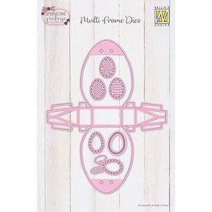 Nellie's Choice Snijmal Paasei Doosje 6,5 x 8,5 x 2 cm - 8 Wrapping Dies voor Pasen - Cutting Die voor Cadeaudoosjes, Gift Boxes, Kerstcadeaus, DIY