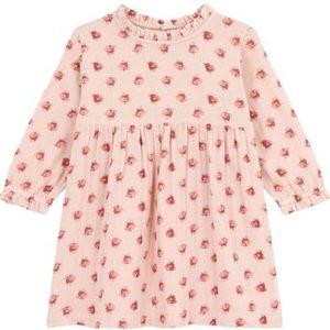 Petit Bateau Babymeisje A0880 jurk met lange mouwen, roze zout/meerkleurig, 18 maanden, roze zout/meerkleurig, 18 Maanden