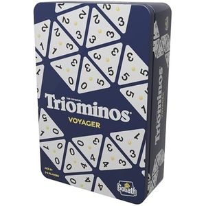 Triominos The Original Travel Tour Edition (Blik), Reisspel voor Kinderen vanaf 6 Jaar, Strategisch Gezelschapsspel voor 2 tot 4 Spelers
