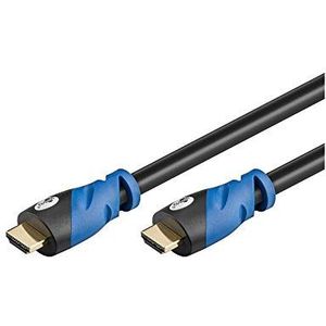 Goobay 72317 Premium HDMI High Speed Kabel met Ethernet 4K, Ultra/Full-HD, 3D, vergulde stekker, 1,5 m, zwart