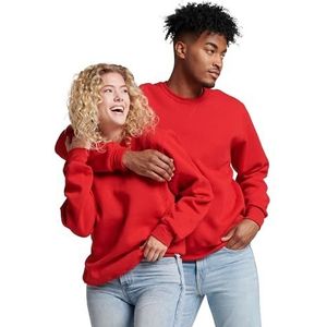Russell Athletic Dri-Power Fleece heren-sweatshirt, vochtafvoerend, katoenmengsel, ontspannen pasvorm, maten S-4XL, Rood, L