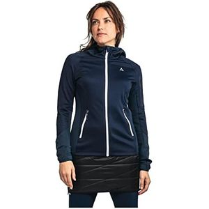 Schöffel Dames Fleece Hoody Lodron L, ademende fleece pullover met hoge bewegingsvrijheid, functionele hoodie met body mapping technologie, navy blazer, 38