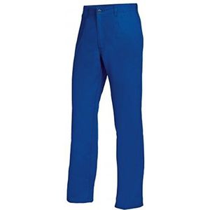 BP Cotton Plus 1469-720-13 werkbroek - stoffen bretels met rubberen inzetstuk - zakken voor kniebeschermers - puur katoen - vaste pasvorm - maat: 26 - kleur: koningsblauw