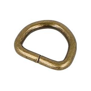 VELOX D-ring van ijzer, oud goud, 19,50 mm, 5 u.