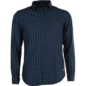 JACK & JONES Heren shirt met lange mouwen Jjcoleonard Shirt One Pocket L/s, Mehrfarbig (Forest Green/Deep Teal Checks:navy Blazer Slim), M