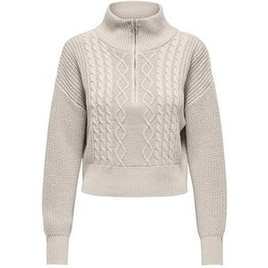 Onldoritta Ls Kabel Zip High Neck Kntnca, Pumice Stone, XXL