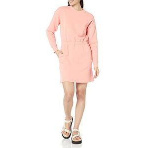 Amazon Essentials Getailleerde sweatshirtjurk voor dames (verkrijgbaar in grote maten), perzik, L