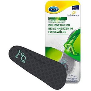 Scholl InBalance inlegzolen voor schoenen in maat 42,5-45, zolen bij pijn in de voetboog, niet-klevende inlegzolen, transparant, 1 stuk