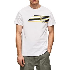 Pepe Jeans Rooney T-shirt voor heren, Wit, XL