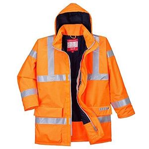 Portwest S778 Bizflame Regen Hi-Vis Ademende en Antistatisch FR Jack, Oranje, Grootte S