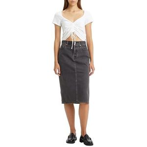 Levi's Side Slit Rok, Washed Noir Zwart