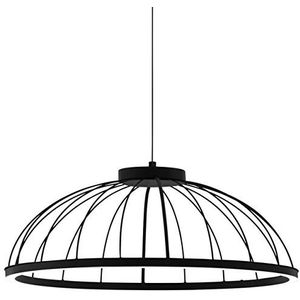 EGLO Bogotenillo Led-hanglamp, 1 lichtpunt, vintage, modern, hanglamp van staal en kunststof, eettafellamp in zwart, wit, woonkamerlamp hangend, Ø 50