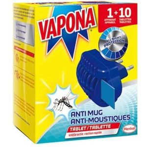 Vapona Anti Mug Stekker met 10 Tabletten