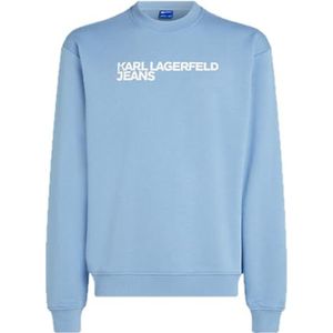 Karl Lagerfeld Jeans, Heren, Essential Logo Sweat, Regular Fit, Blauw, XS