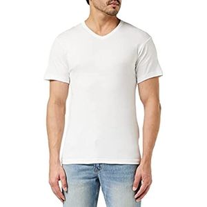 Athena Heren Promo T-shirt, V-hals, biologisch katoen, onderhemd, wit, maat 4, Blanc, 6 NL