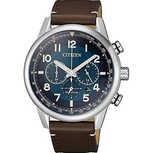 Citizen Heren analoog Eco-Drive horloge met lederen armband CA4420-13L, zilver, zilver, Eén maat, Riemen.
