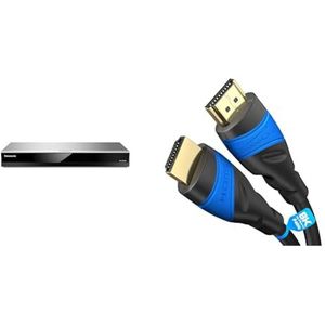 Panasonic DP-UB424EGS Ultra HD 4K Blu-Ray-Speler, Zilver & KabelDirekt – HDMI Kabel 8K/4K – 3 m, zwart)