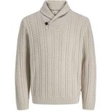 Jack & Jones - JPRBLUSEAN KNIT CABLE SHAWL NECK - Gebreide Trui - Silver Lining