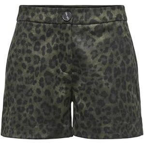 ONLY Dames Fauxsuede Onlmoon Cs OTW AOP Faux Suede Shorts, Kalamata, S, Kalamata, S