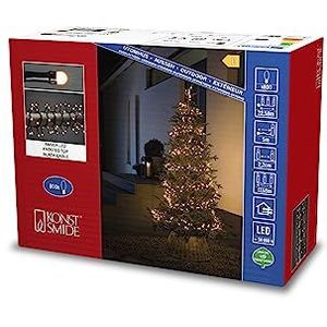 Konstsmide Micro LED Cluster Kerstlichten/Buiten of Binnen (IP44) Plug in/800 Frosted Amber White Diodes/Zwarte Kabel String Lights
