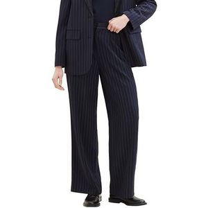 TOM TAILOR Denim Damesbroek met wijde pijpen, 34667 - Navy Blue Pinstripe, L