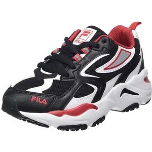 FILA Unisex Cr-cw02 Ray Tracer Kids Sneaker, Black White Fila Red, 29 EU