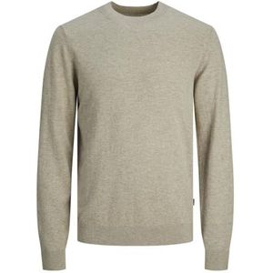 JACK & JONES Jjecarter Knit Crew Neck Sn gebreide trui voor heren, Oatmeal/Detail: melange, L