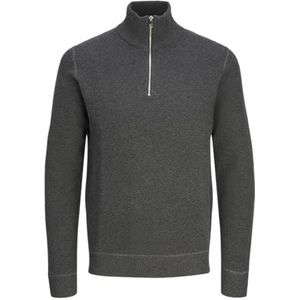 Jack & Jones Jprbluchrister Knit Half Zip, dark grey melange, L