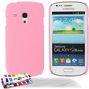 MUZZANO Original Le""Pearls"" Rigid Case met 3 Ultra Clear Screen Protectors voor Samsung Galaxy S3 Mini - Roze