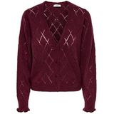 JDY - Vest - Gebreide Trui - V-Hals - Lange Mouwen - Knoopsluiting - Ruches