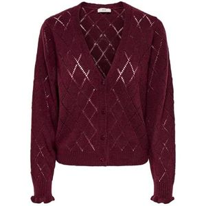 JDY - Vest - Gebreide Trui - V-Hals - Lange Mouwen - Knoopsluiting - Ruches