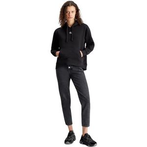 Calvin Klein Jeans Vrouwen geweven label oversized hoodie sweatshirts, zwart., XS