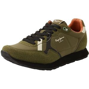 Pepe Jeans Heren M Print Runner Sneak, Groen (Safari Groen), 6 UK, Groene Safari Groen, 6 UK