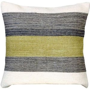 Atout Ciel Kussen met strepen, effen, 45 x 45 cm, groen