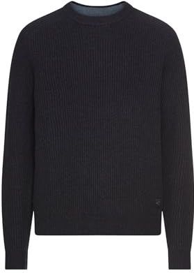 camel active - Pullover - Marineblauw - Gemaakt van Zuivere Wol