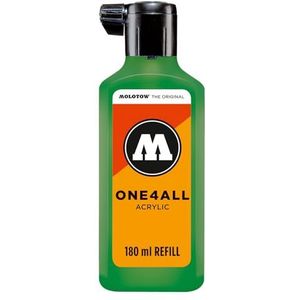 Molotow One4All Refill acryl 180 ml (inkt voor het bijvullen van acrylmarkers, zeer dekkend en permanent, sneldrogend, voor bijna alle ondergronden), 256 klavergroen