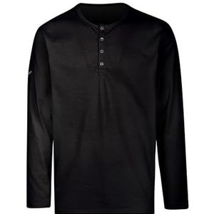 Trigema Shirt met lange mouwen en knoopsluiting, zwart, naturel, M