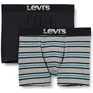 Levi's Heren Yarn-Dyed Collegiate Stripe Heren Briefs Boxer Shorts, grijs/zwart, S
