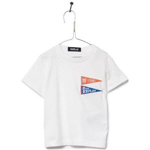 REPLAY Katoenen T-shirt met korte mouwen voor baby's, wit (Milk White 562), 12 Maanden