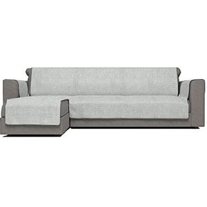 Comfort Anti-Slip Sofa Cover met chaiselongue,240cm, Grijs