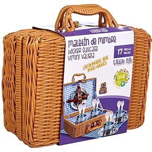 Tachan - Vichy picknickset in rieten mand (CPA Toy Group 20517), kleur/model gesorteerd