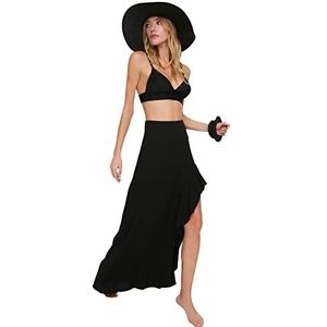 Trendyol Dames Strandkleding Maxi A-lijn Geweven Rok, Zwart, 68